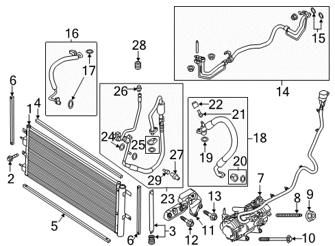 2020 Ford Fusion A/C Condenser, Compressor & Lines Diagram 2