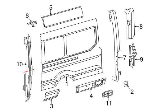 2020 Ford Transit 250 Side Panel & Components Diagram 6