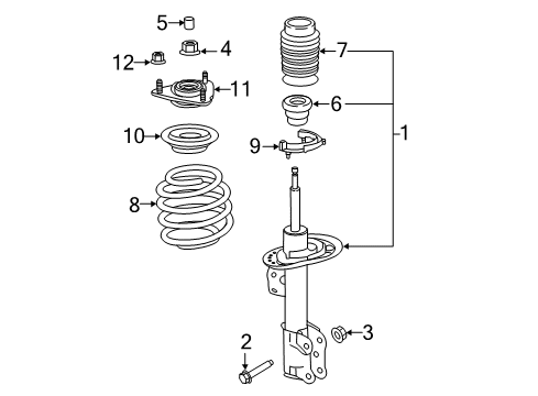 2021 Ford Mustang Struts & Components - Front Diagram 2