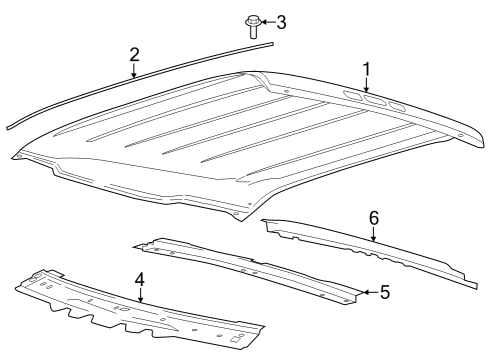 2023 Ford F-250 Super Duty Roof & Components Diagram 4