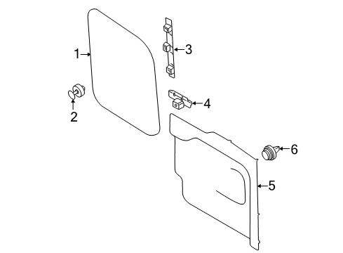 2022 Ford Transit 350 Interior Trim - Back Door Diagram 1