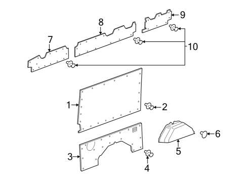 2023 Ford E-Transit Interior Trim - Side Panel Diagram 7