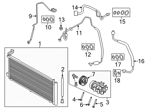 2022 Ford EcoSport A/C Condenser, Compressor & Lines Diagram