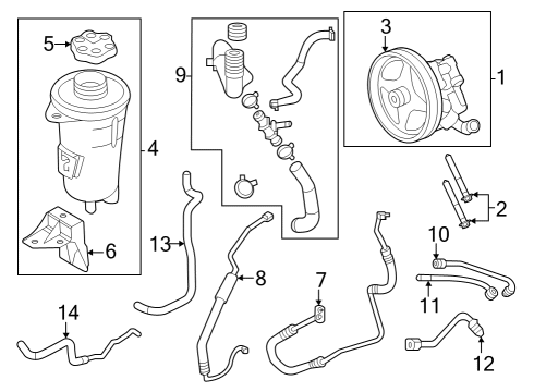 2024 Ford E-350/E-350 Super Duty P/S Pump & Hoses Diagram 1