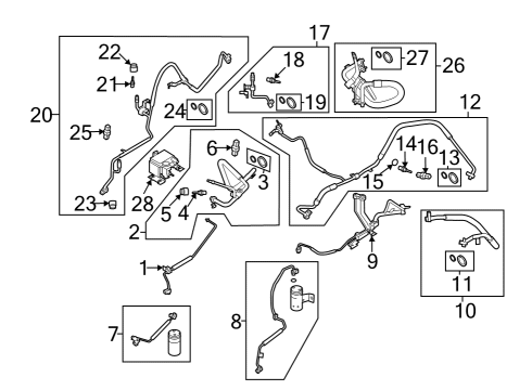 2023 Ford F-150 Lightning Condenser, Compressor & Lines Diagram 1