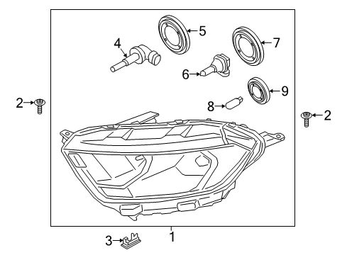 2022 Ford EcoSport Headlamp Components Diagram 2