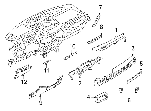 2022 Lincoln Aviator Cluster & Switches, Instrument Panel Diagram 3