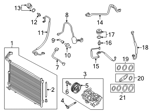 2020 Ford EcoSport A/C Condenser, Compressor & Lines Diagram 1