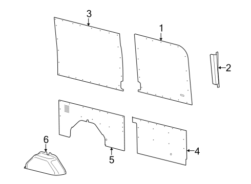 2023 Ford E-Transit Interior Trim - Side Panel Diagram 1