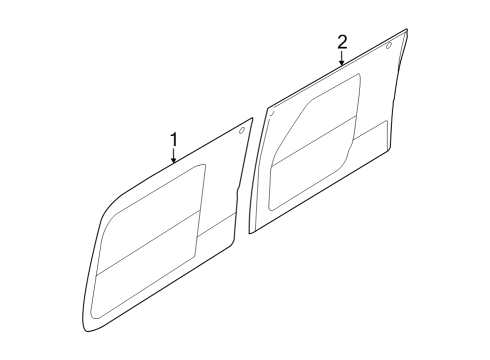 2023 Ford E-Transit Glass - Side Door Diagram 1