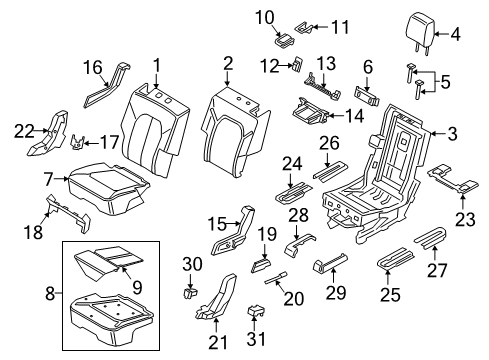 2023 Lincoln Navigator Second Row Seats Diagram 3