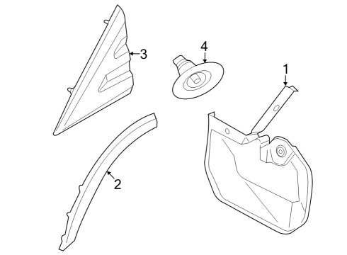 2022 Ford E-Transit Exterior Trim - Fender Diagram
