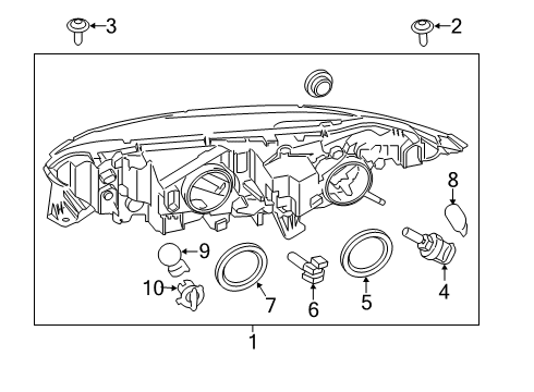 2022 Ford Transit Connect Headlamp Components Diagram 1