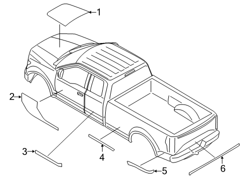 2020 Ford F-150 Stripe Tape & Decals Diagram