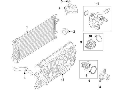 2023 Ford Bronco Cooling System, Radiator, Water Pump, Cooling Fan Diagram 4