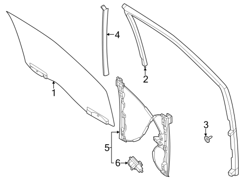 2023 Ford F-350 Super Duty Front Door Diagram 1