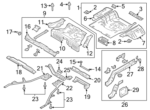 2024 Ford Mustang PAN ASY - FLOOR - CENTRE Diagram for PR3Z-6311160-A