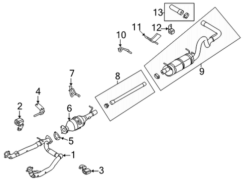 2024 Ford E-350/E-350 Super Duty MUFFLER AND PIPE ASY - REAR Diagram for MC2Z-5230-B