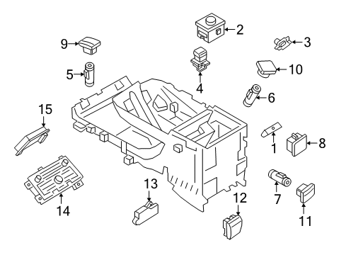 2022 Lincoln Navigator Front Console, Rear Console Diagram 2