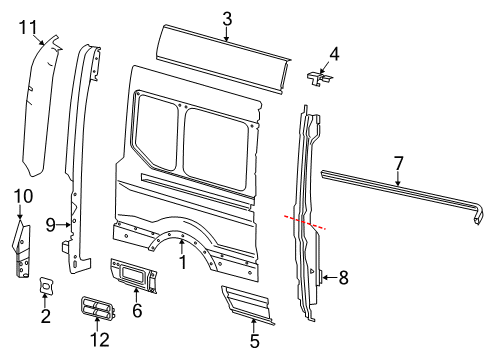 2023 Ford E-Transit PANEL ASY - "B" PILLAR - INNER Diagram for EK4Z-6124382-C