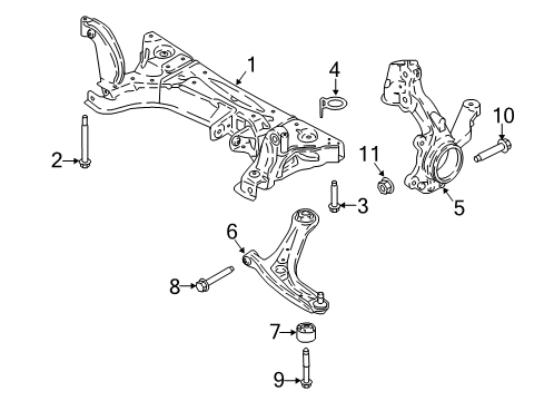 2022 Ford EcoSport Front Suspension Components, Lower Control Arm, Stabilizer Bar Diagram 2
