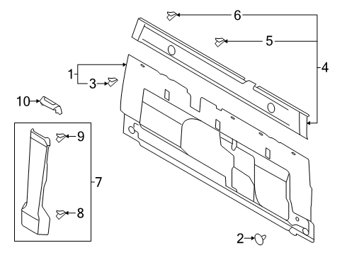 2020 Ford Ranger Interior Trim - Cab Diagram 1