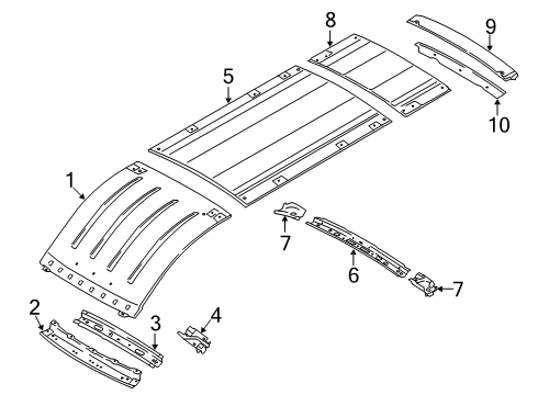 2020 Ford Transit 250 Roof & Components Diagram 1