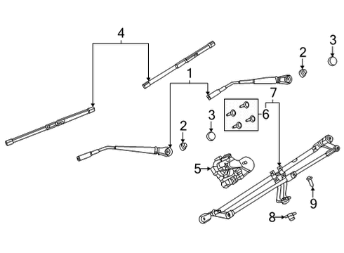 2023 Ford Bronco Wiper Components Diagram