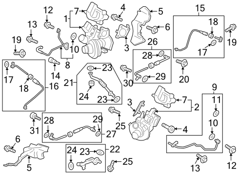 2021 Ford F-150 TURBOCHARGER ASY Diagram for ML3Z-6K682-C