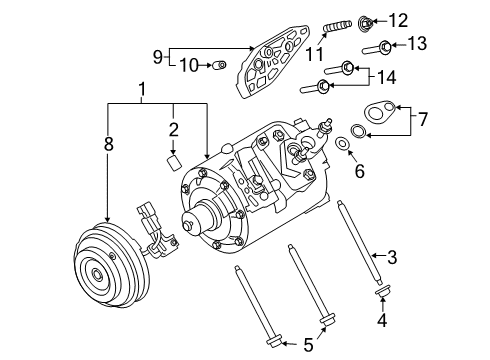 2023 Lincoln Nautilus A/C Compressor Diagram 1