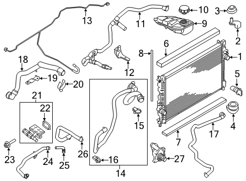 2022 Ford Transit Connect Radiator & Components Diagram 2