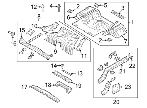 2024 Ford Mustang Rear Floor & Rails Diagram 2