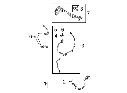 2023 Ford Transit 150 Condenser, Compressor & Lines Diagram 1
