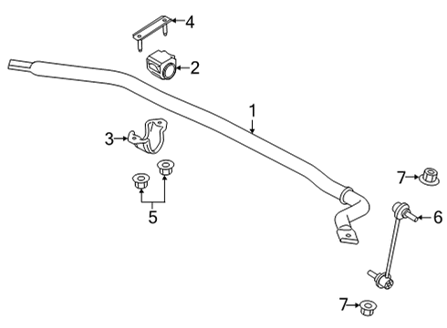 2023 Ford F-150 Stabilizer Bar & Components - Front Diagram 2