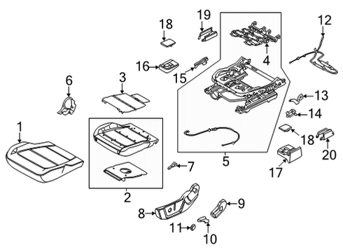 2023 Ford Bronco Front Seat Components Diagram 2