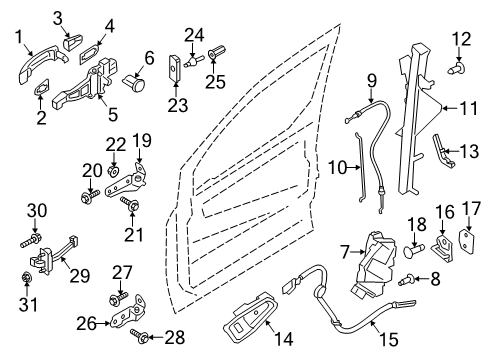 2022 Ford Transit Connect Lock & Hardware Diagram 2