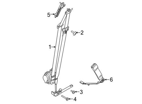 2021 Ford Bronco Sport SEAT BELT ASY Diagram for M1PZ-78611B69-AA