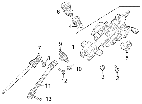 1995 Ford Mustang Steering Column Assembly Diagram for FL3Z-3C529-AU