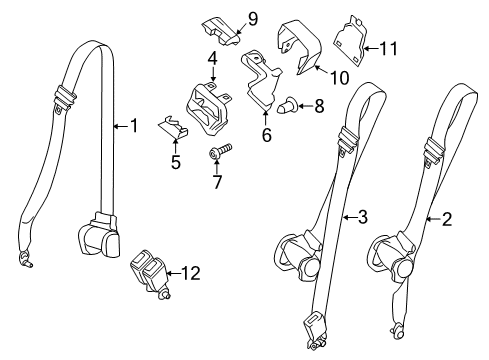 2022 Ford Transit 350 Second Row Seat Belts Diagram 3