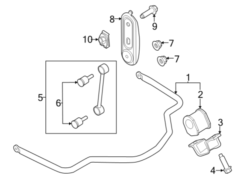 2023 Ford F-250 Super Duty Stabilizer Bar & Components - Rear Diagram