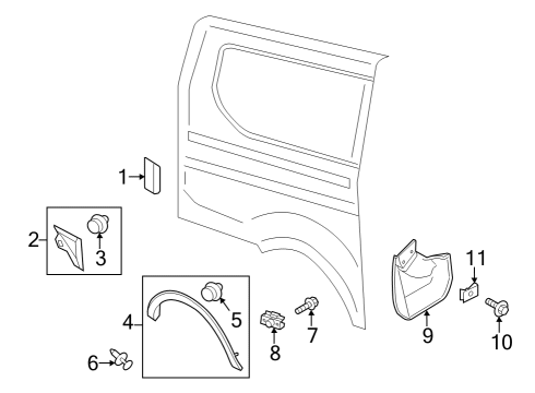 2022 Ford E-Transit Exterior Trim - Side Panel Diagram 2