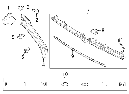 2021 Lincoln Aviator EMBLEM Diagram for LC5Z-7842528-B