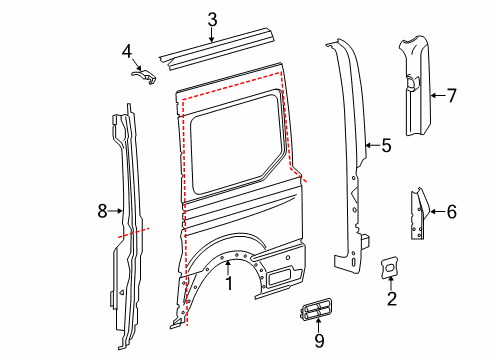 2020 Ford Transit 250 Side Panel & Components Diagram 2