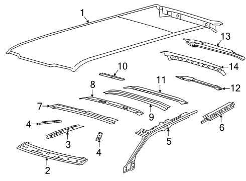2020 Lincoln Navigator Roof & Components Diagram 4