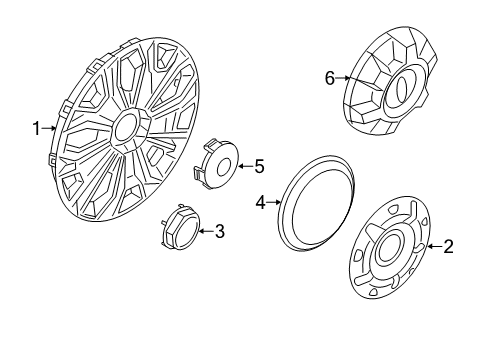 2022 Ford Transit 350 Wheel Covers & Trim Diagram