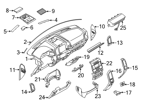 2020 Ford F-150 Instrument Panel Components Diagram 3