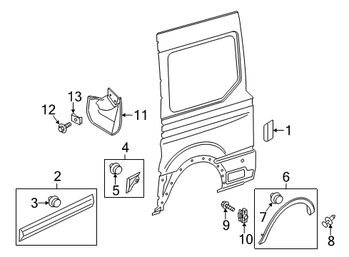 2022 Ford Transit 350 Exterior Trim - Side Panel Diagram 2