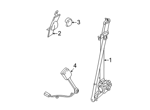 2022 Ford F-150 Front Seat Belts Diagram 2