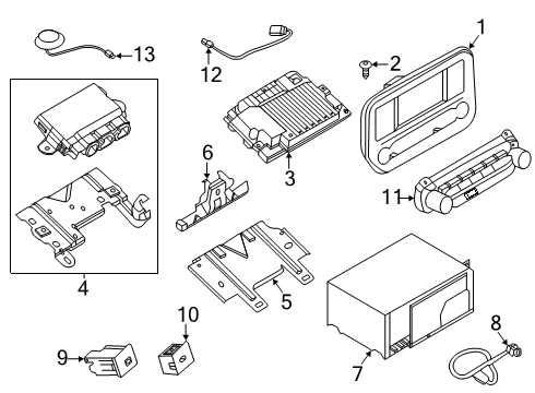 Radio Control Panel Diagram for GN1Z-18C858-J