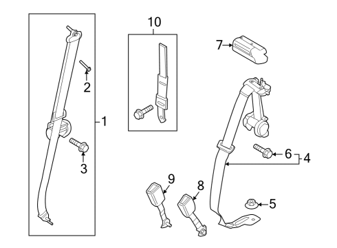 2022 Ford F-150 Lightning Rear Seat Belts Diagram